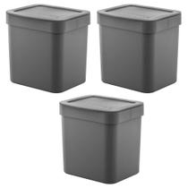 3x Lixeira de Cozinha Pequena 4,7 Litros OU Trium Cinza 3x Lixeira de Cozinha Pequena 4,7 Litros OU Trium Cinza