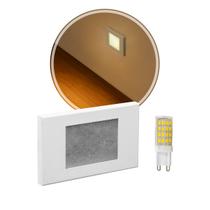 3X Luminária Parede escada balizador Embutir Cx 4x2 Branco +LED G9 ST1314