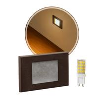 3X Luminária Parede escada balizador Embutir Cx 4x2 Marrom +LED G9 ST1314