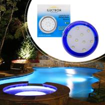 3x Luminária Piscina Azul Led Ø80mm 9w Luz Branco Frio + Fonte St1855 3x Luminária Piscina Azul Led Ø80mm 9w Luz Branco Frio + Fonte St1855