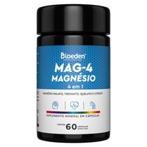 3x Mag-4 Magnésio 4 em 1 - 60 Cápsulas de 500Mg Matéria Prima Importada Energia Dores Dor Osso Sono Câimbras Malato Treonato Quelato Citrato