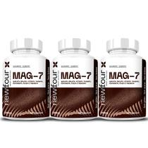 3x Mag 7 Blend de Magnésios - Treonato + Taurato + Malato + Quelato 180 Capsulas - New Four