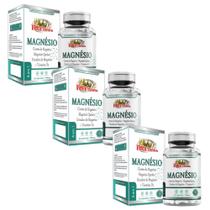 3x Magnesio 4 em 1 Cloreto de Magnesio - Magnesio Quelato - Malato - Vitamina D3 90cps 750mg