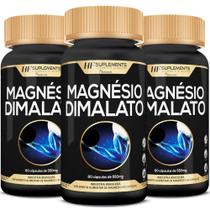 3x MAGNÉSIO DIMALATO PREMIUM 550MG 60 CAPS HF SUPLEMENTS