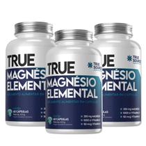 3x Magnésio Elemental Vitamina K + Vitamina D True Source 60 Capsulas