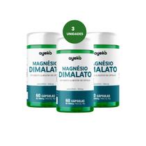 3X Magnésio Malato Dimalato 300mg Puro 60 cápsulas Energia, Foco e Disposição Ayeko