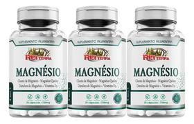 3x Magnesio Quelato Cloreto Vitamina D3 de Malato 90 Capsulas