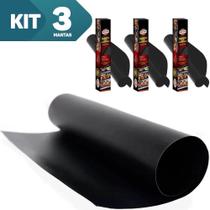 3x Manta Grill Para Churrasqueira Chapa Teflon Churrasco Grelha Lavável Portátil