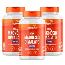 3x Max Magnésio Dimalato 350mg Bigens 180 Capsulas