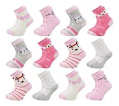 3X Meias Diversas Kit 12 Pares Estampas Femininas 4 A 12 Ano 3X Meias Diversas Kit 12 Pares Estampas Femininas 4 A 12 Ano