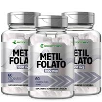 3x Metilfolato 1000Mcg Por Cáps Acido Folico Ativo 180 Cápsulas Ecomev