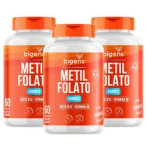 3x Metilfolato 400mcg + Vitamina B12 Bigens 60 Capsulas