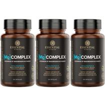 3x Mg Complex 4 Tipos de Magnésio 90Caps Essential Nutrition Sabor:Neutro