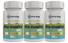 3x Mio Inositol + Cromo + Zinco e Vitaminas B1 B6 D3 K2 120 Cápsulas