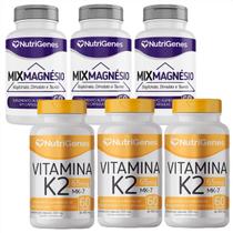 3x Mix Magnésio + 3x Vitamina K2 - MK-7 - Nutrigenes
