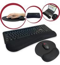 3X Mousepad + Apoio Ergonômico Punho De Teclado Kit Home Off