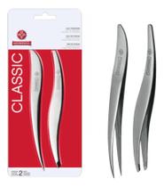 3X Mundial Duo Pinças Inox Classic Bc-391