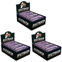 3x Nutrata Dark Caramel Protein 45g display com 12 barras