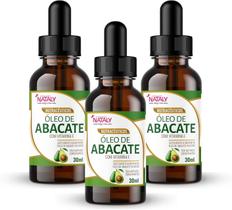 3x Óleo de Abacate Com Vitamina E em Gotas 30ml Nataly