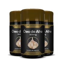 3x oleo de alho premium 500mg 60caps hf suplements