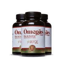 3x oleo de avestruz 90caps 1.000mg strut omega 3 6 7 9 3x oleo de avestruz 90caps 1.000mg strut omega 3 6 7 9