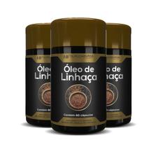 3x óleo de linhaça 1450mg 60caps premium hf suplements