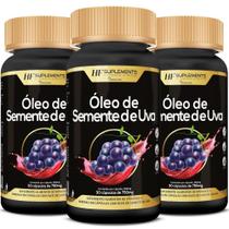 3x óleo de semente de uva 60caps premium hf suplements