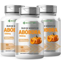 3x Oleo Semente Abobora 1350mg ( Por Cápsula ) + Vit E 180cáps Ecomev