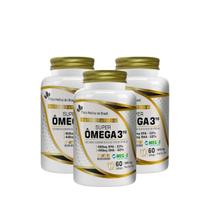 3x Ômega 3 1000 Mg Concentrado Isento Metais Pesados 60 Cap