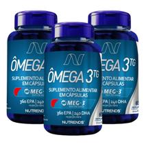 3x Ômega 3 1000mg Óleo de Peixe 60 Capsulas Nutrends