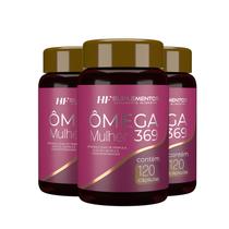 3x OMEGA 3 6 9 MULHER 120CAPS HF SUPLEMENTOS