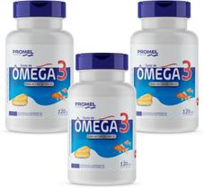 3x Ômega 3 (Óleo de Peixe) 120 Caps de 1450Mg Promel