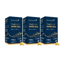 3x Ômega 3 Super Dha 1000mg Puravida 60 Cápsulas 3x Ômega 3 Super Dha 1000mg Puravida 60 Cápsulas