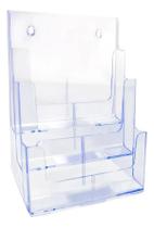 3X Organizador De Escritório Triplo Vertical Mesa Ou Parede