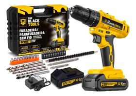 3X Parafusadeira Furadeira 21V 2 Baterias Profissional Bivol