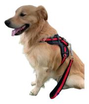 3X Peitoral Guia Cão Coleira Anti Puxão Golden Pitbull Verme