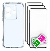 3x Pelicula 3d + Capa Transparente Para Redmi Note 14