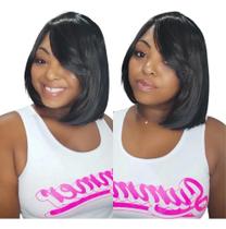 3X Peruca Wig Fibra Futura Curta Modelo Melissa Cor 1B Casta