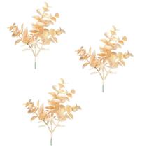 3x PICK GALHO 26CM EUCALIPTO DOURADO NATAL ÁRVORE ENFEITE GALHO FOLHA OURO DECORAÇÃO 1022317