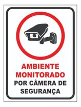 3X Placa Sinalização Ambiente Monitorado Por Câmeras Ps 1Mm