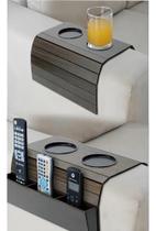 3X Porta Copo Sofá + Porta Controle Kit 2 Peças Madeira Ofer 3X Porta Copo Sofá + Porta Controle Kit 2 Peças Madeira Ofer