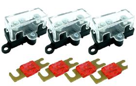 3x Porta Fusível Automotivo Midi e 4x Fusíveis 100 Amperes 3x Porta Fusível Automotivo Midi e 4x Fusíveis 100 Amperes