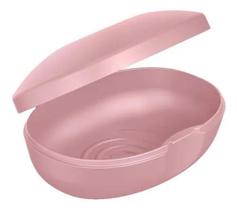 3X Porta Sabonete De Barra Saboneteira Plástica Rosa Bolsa O