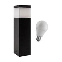 3x Poste Balizador 30cm P/ Jardim Em Alumínio PRETO + LED 12W branco frio St1301 - STARLUMEN