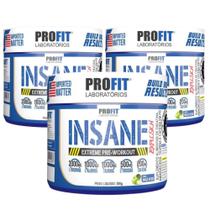 3x Pré-treino Insane Explosion 200g - Profit - Maçã Verde