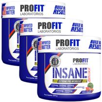 3x Pré Treino Insane Explosion 200g Sabor Fruit Punch - Profit