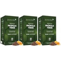 3x Premium Própolis Verde Lançamento 60 Caps Pura Vida