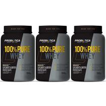 3x Probiótica 100% Pure Whey Nova Fórmula 900G Pote Baunilha