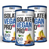 3x Proteína Vegana Isolate Vegan Pro Profit Banana Com Canela 480g