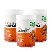 3x Proteina Vegetal Vegana Eat Clean Cacau 600g